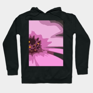 Abstract & Artsy Daisy Flower in Colorful Tones of Pretty Pink Hoodie